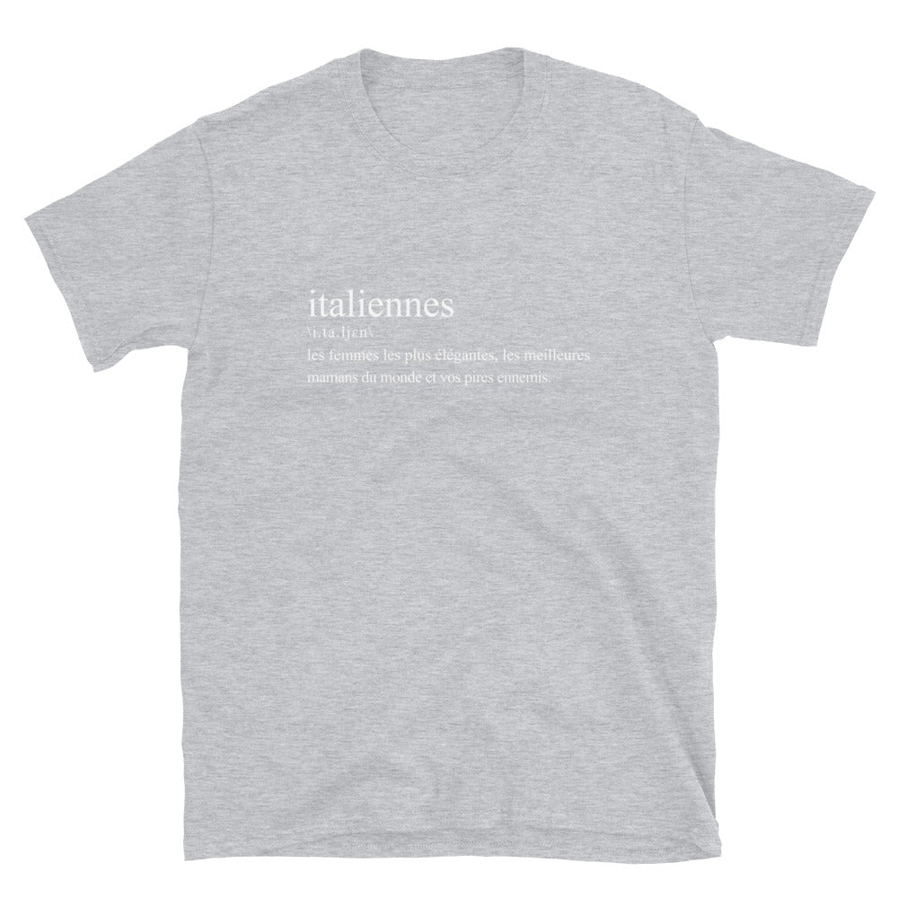 T-shirt Italie gris foncé dos - Définition humoristique de l'italien