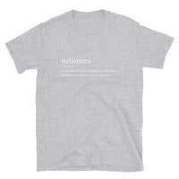 Thumbnail for T-shirt Italie gris foncé dos - Définition humoristique de l'italien