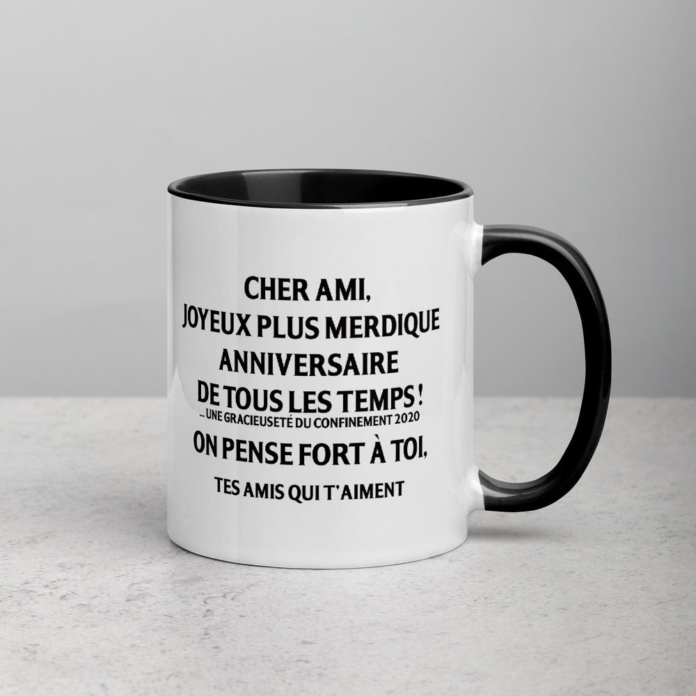 Mug confinement 2020 bleu - Joyeux anniversaire décalé
