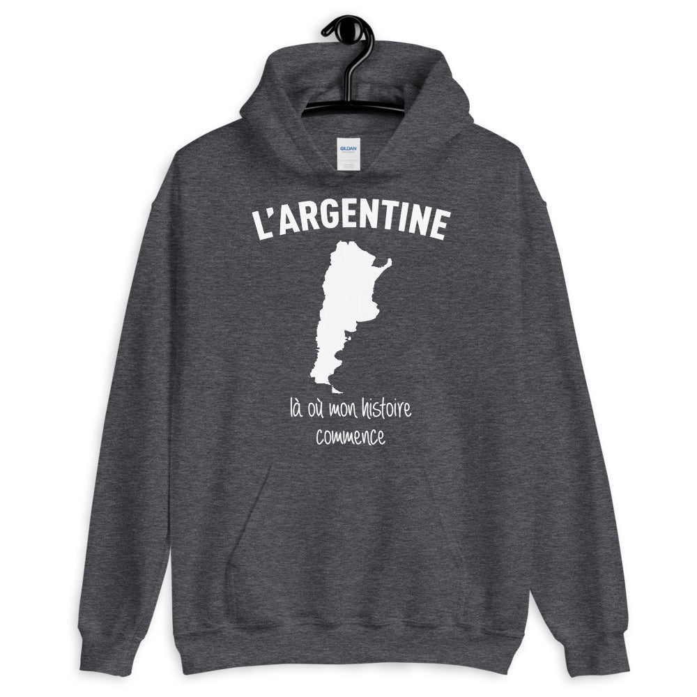 Argentine là où mon histoire commence - Sweatshirt à capuche - Ici & Là - T-shirts & Souvenirs de chez toi