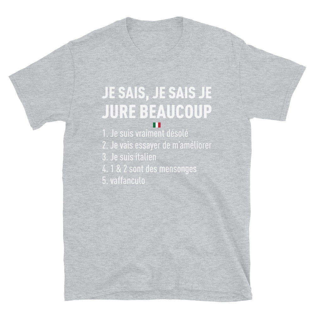T-shirt Italie bleu marine dos - Je jure beaucoup