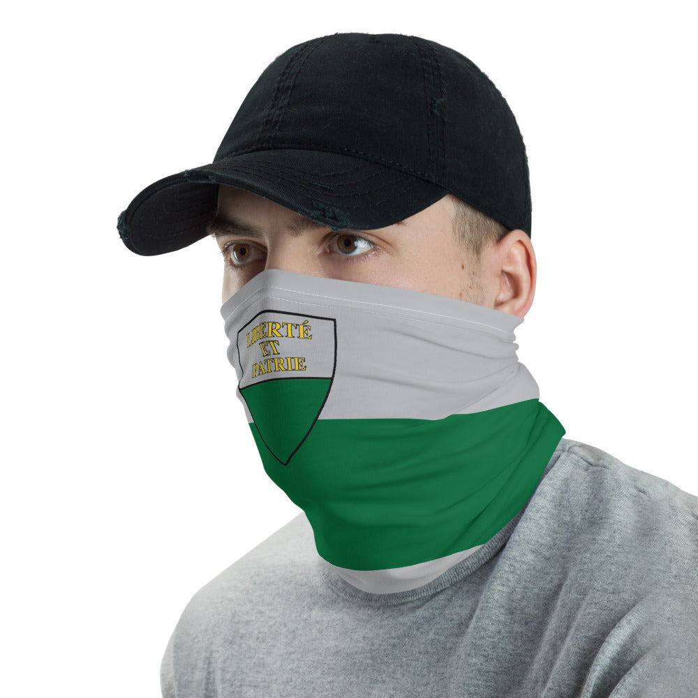 Cache-cou Vaud gris et vert - Accessoire polyvalent dos