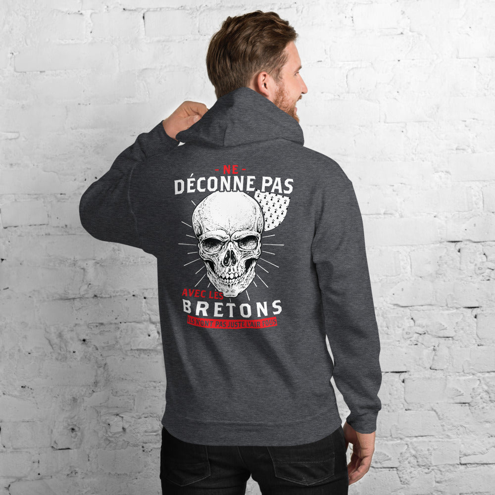 Sweatshirt Bretagne gris foncé chiné dos - Ne déconne pas avec les Bretons