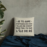 Tire toi sur l'Île de Ré - Coussin décoratif et humoristique sur l'Ile de Ré en Charente Maritime - Ici & Là - T-shirts & Souvenirs de chez toi