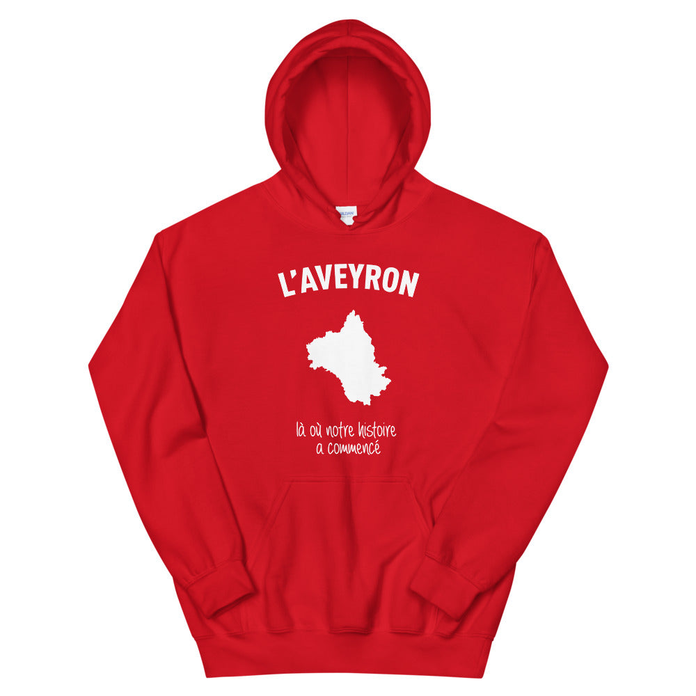 Sweatshirt Aveyron bleu marine dos - Là où notre histoire a commencé