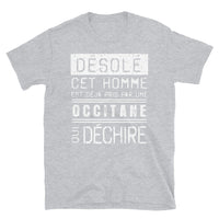 Thumbnail for T-shirt Occitanie gris sportif - Désolé, ce mec est pris par une fille qui déchire