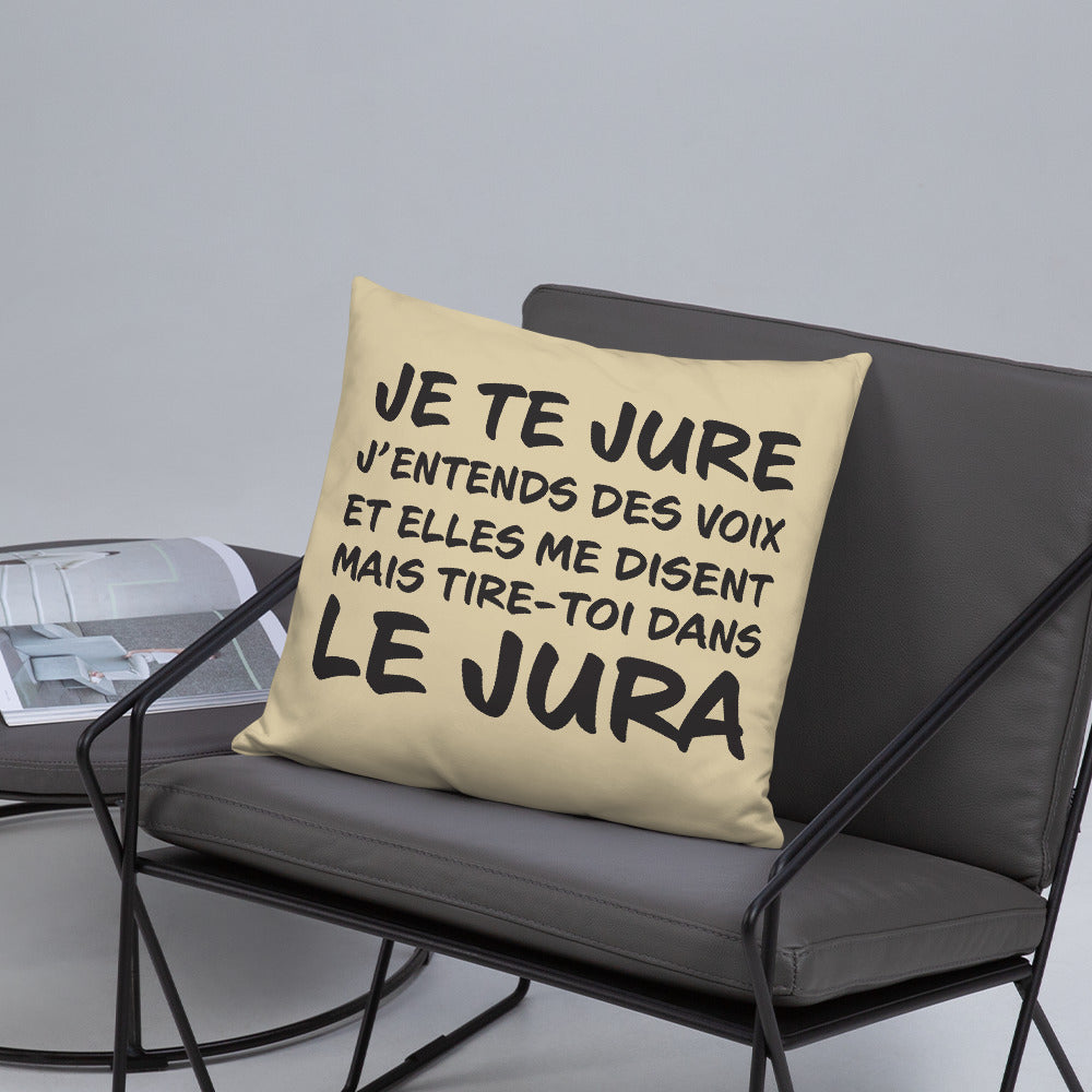 Tire toi dans le Jura - Franche-Comté - Coussin décoratif et humoristique sur le Jura (marche pour le Jura Suisse) - Ici & Là - T-shirts & Souvenirs de chez toi