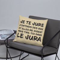 Thumbnail for Tire toi dans le Jura - Franche-Comté - Coussin décoratif et humoristique sur le Jura (marche pour le Jura Suisse) - Ici & Là - T-shirts & Souvenirs de chez toi