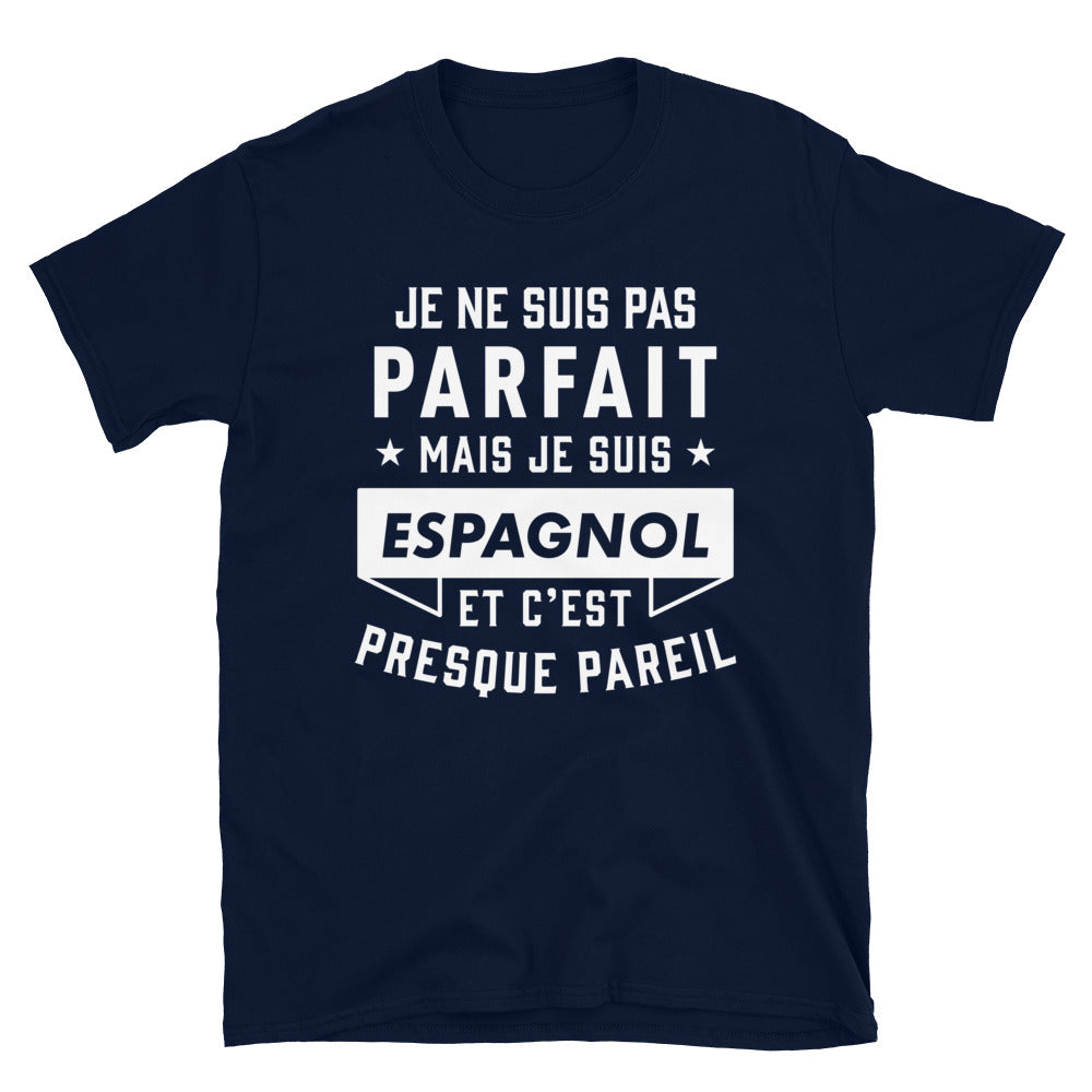 T-shirt Espagne noir dos - design humoristique sur les origines