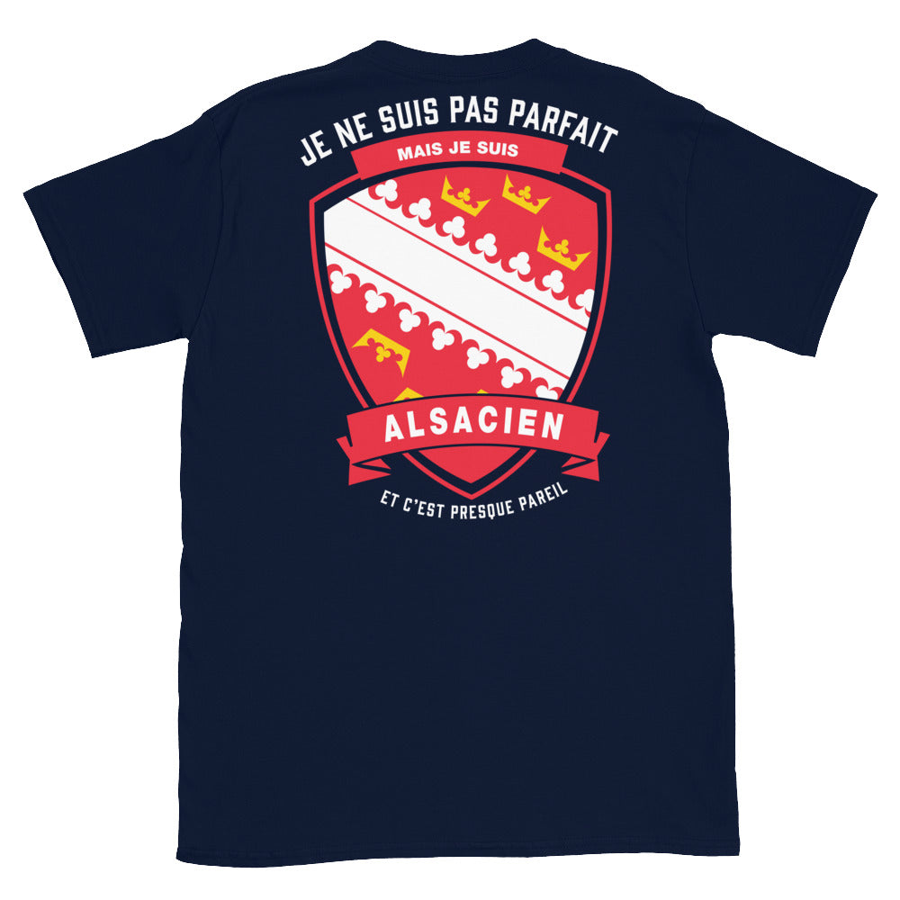T-shirt Alsacien noir dos - Je ne suis pas parfait mais.