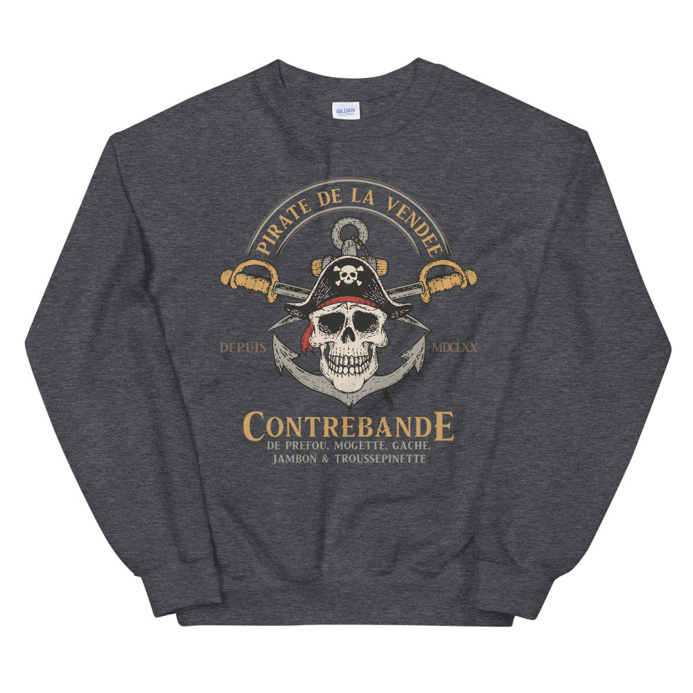 Sweatshirt Vendée noir dos - Fierté des pirates locaux