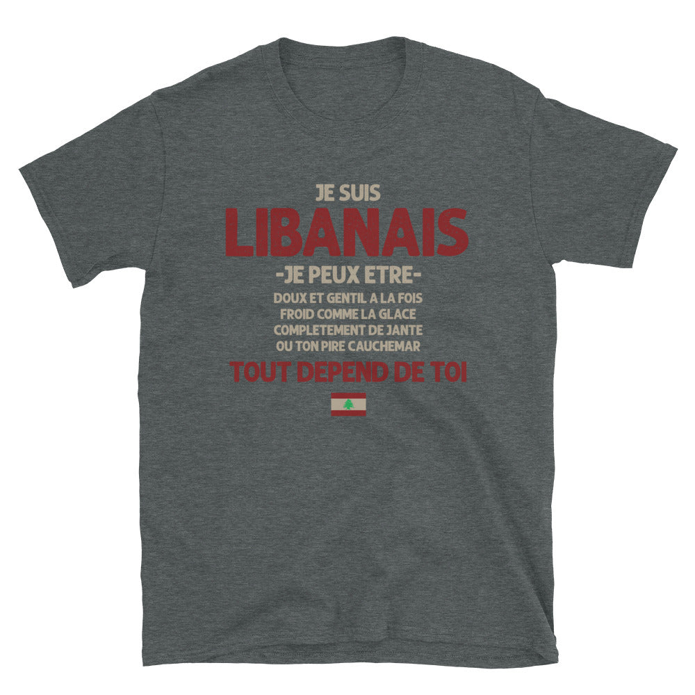 T-shirt Libanais noir - Ça dépend de toi