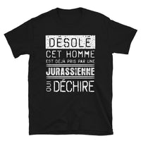 Thumbnail for T-shirt Jura noir - Désolé ce mec est pris par une fille qui déchire