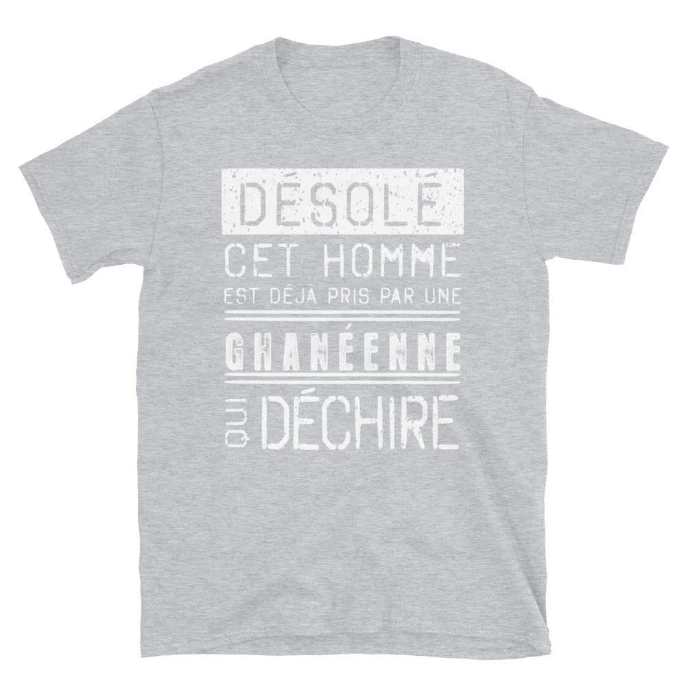 T-shirt Ghana gris sport - Désolé ce mec est pris par une fille