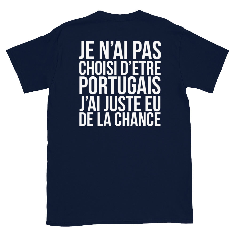 T-shirt Portugal gris foncé chiné dos - Je n'ai pas choisi d'être portugais