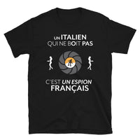 Thumbnail for T-shirt Italie noir - Le gars qui ne boit pas c'est un espion