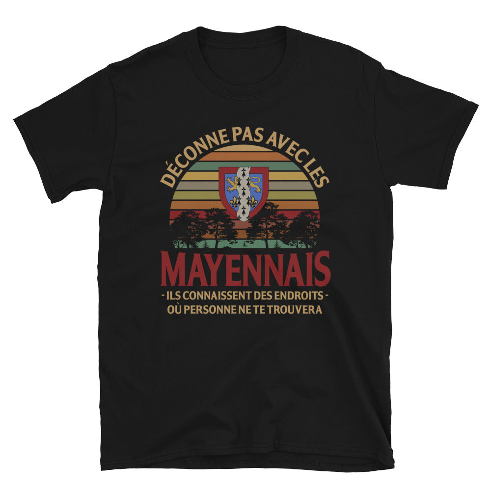 T-shirt Mayennais noir - Déconne pas avec humour