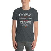 Thumbnail for T-shirt Portugal noir dos - C'est difficile d'avoir toujours raison