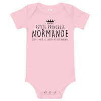 Thumbnail for Body bébé Normand blanc - Petite princesse en coton doux