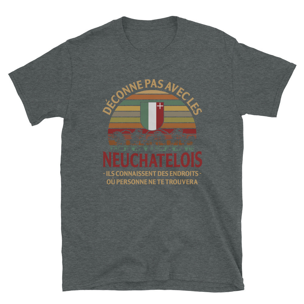 T-shirt Neuchâtel gris foncé dos - Confort et fierté locale