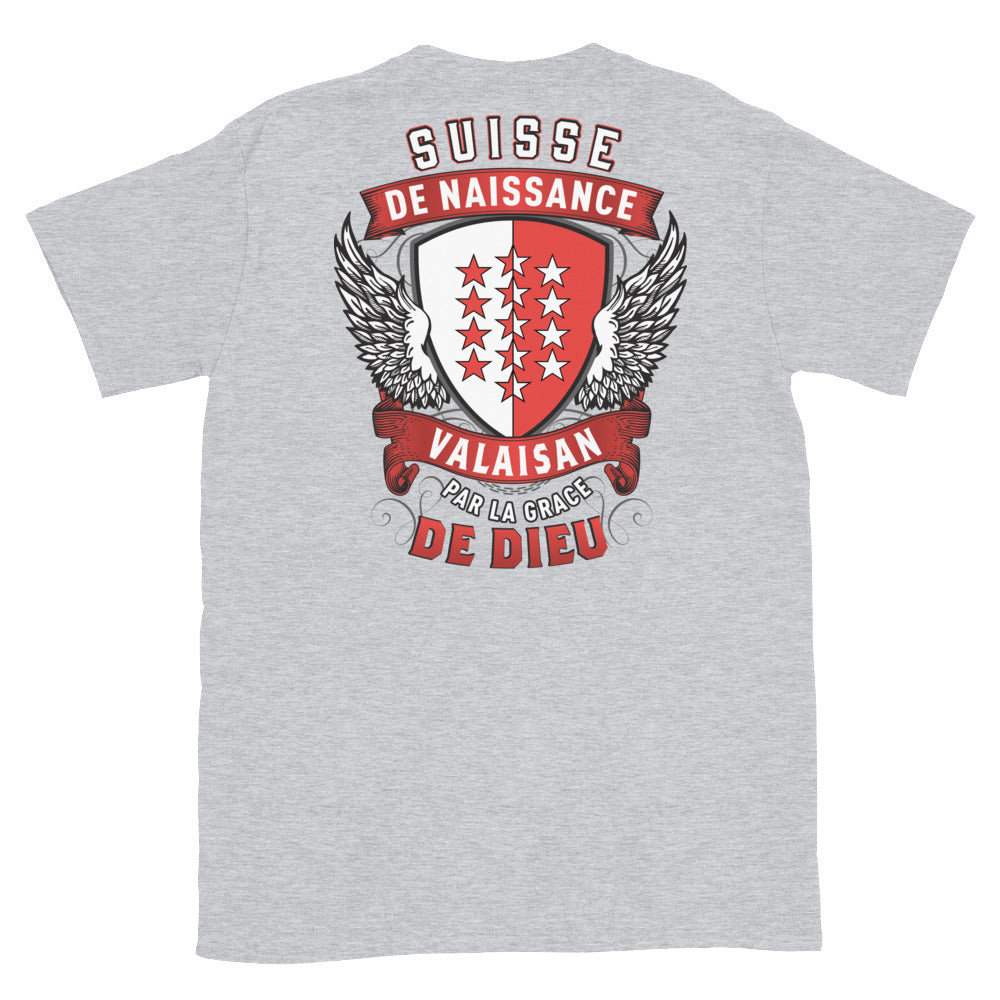 T-shirt Valais gris sportif - Français, Belge, Suisse, Canadien