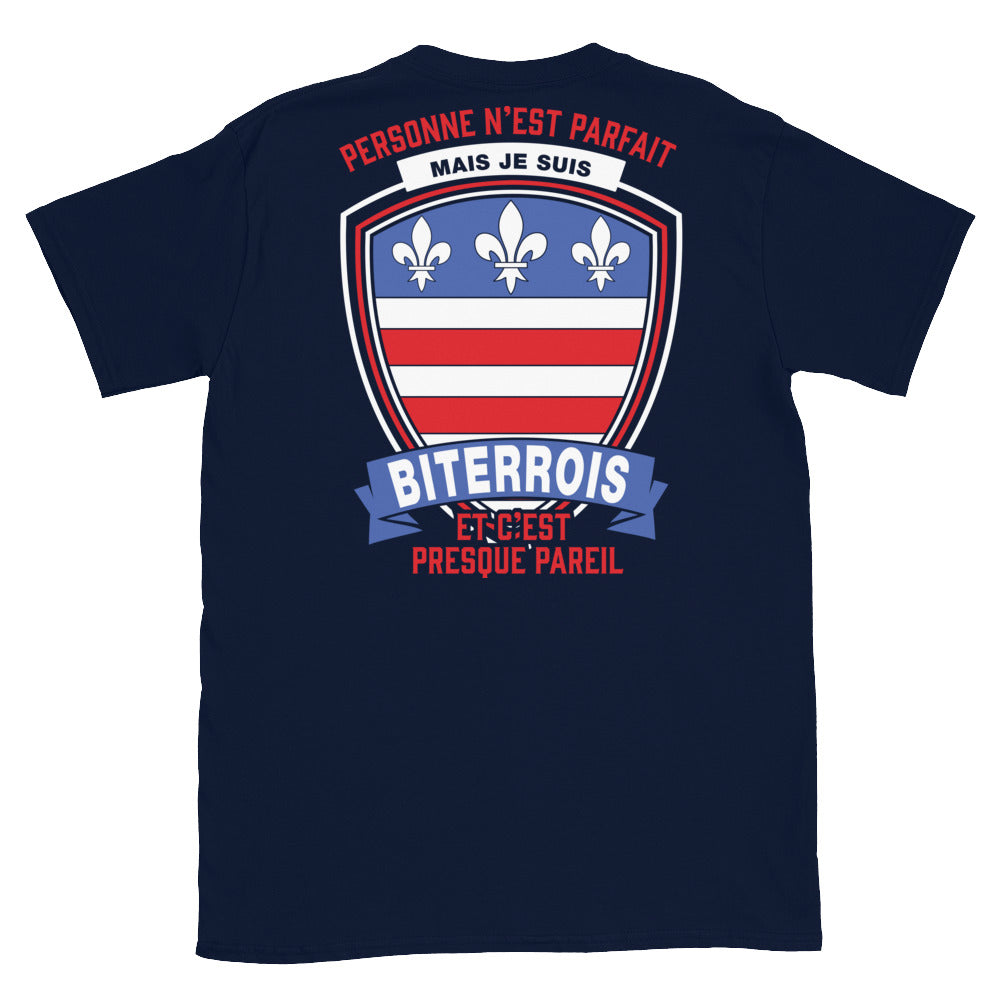 T-shirt Biterrois noir dos - Je ne suis pas parfait mais.