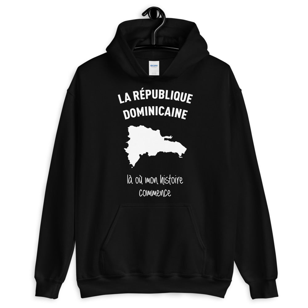 Sweatshirt République Dominicaine noir - Mon histoire commence
