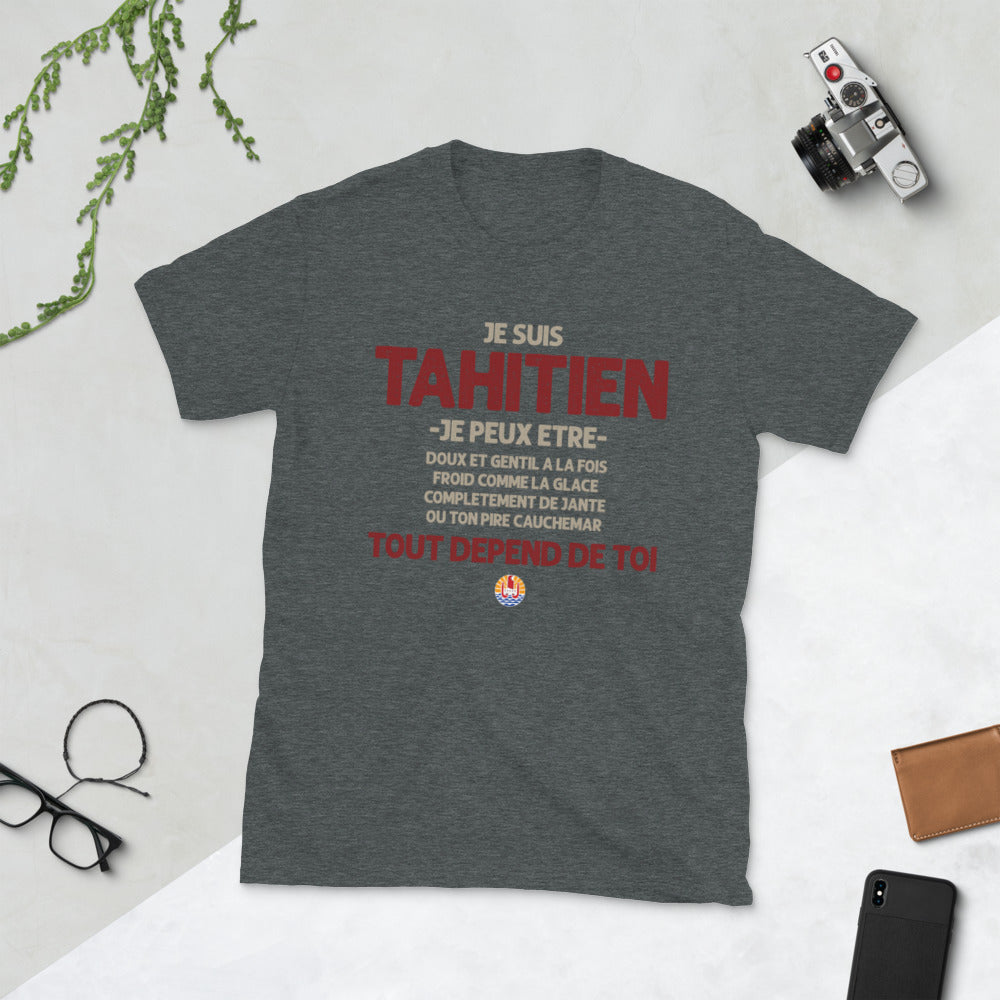 T-shirt Tahitien bleu marine - Ça dépend de toi