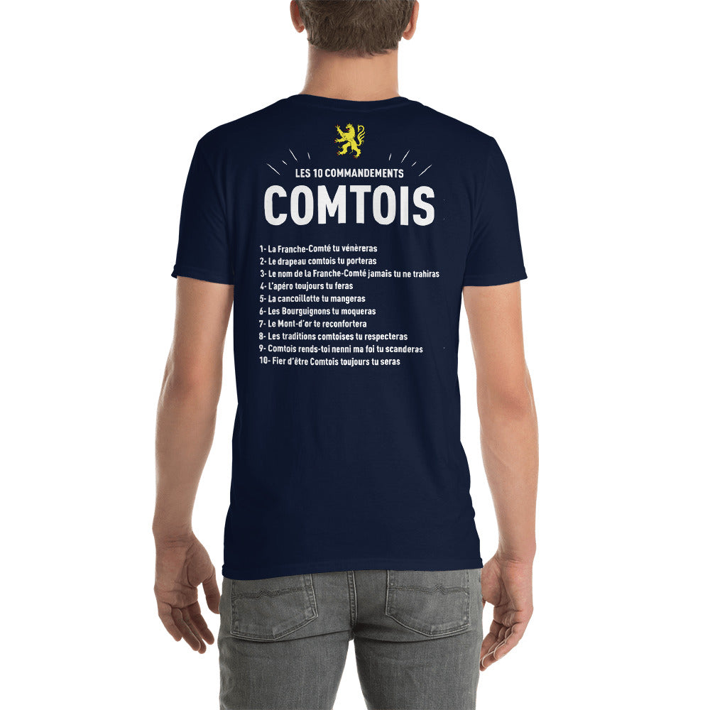 T-shirt France-Comté noir dos - Les 10 commandements comtois