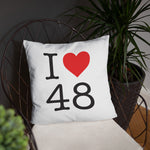 I love 48  Lozère - NY style - Coussin décoratif - Ici & Là - T-shirts & Souvenirs de chez toi