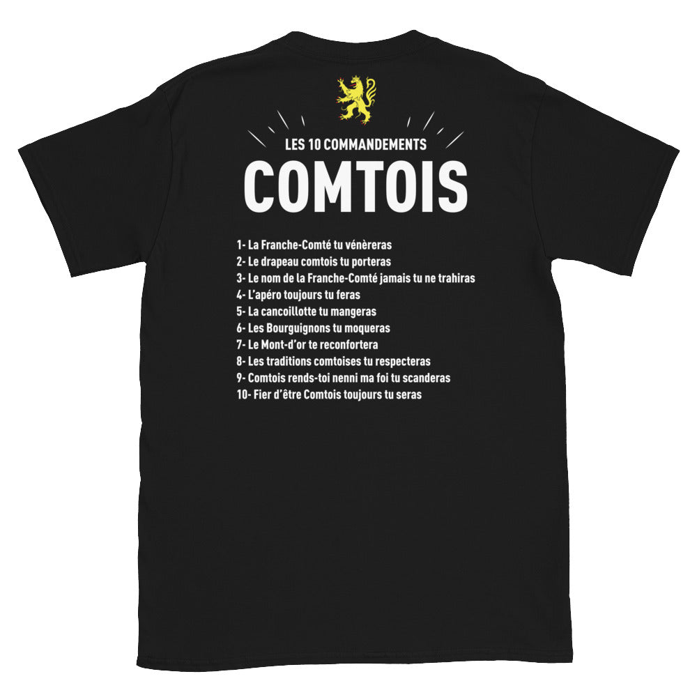 T-shirt France-Comté noir - Les 10 commandements comtois