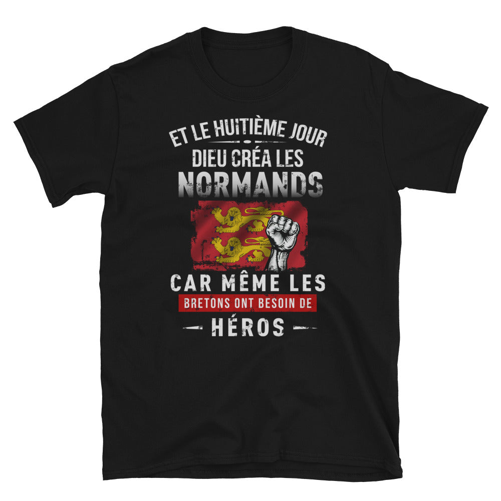 T-shirt Normands noir - Et le 8e jour Dieu créa les Normands