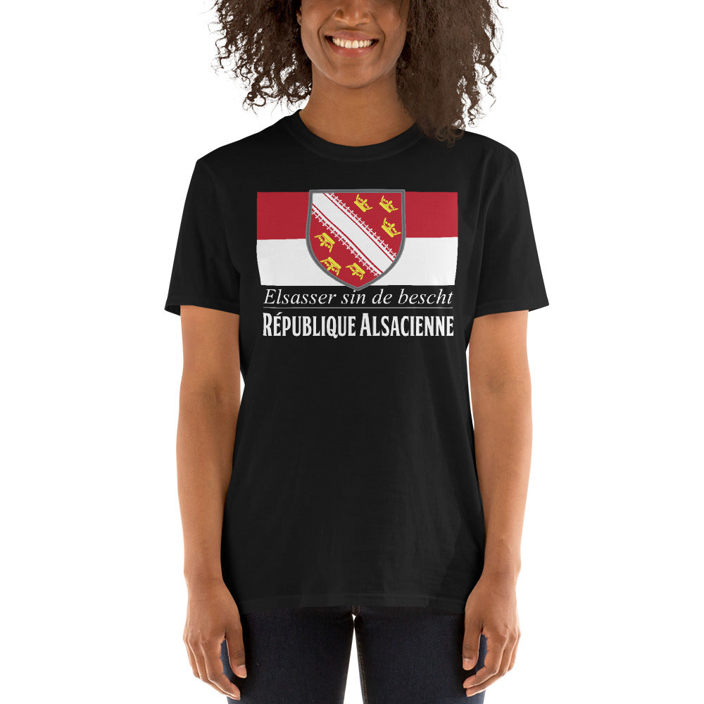 T-shirt Alsace gris foncé chiné - République Alsacienne Elsasser sin de bescht