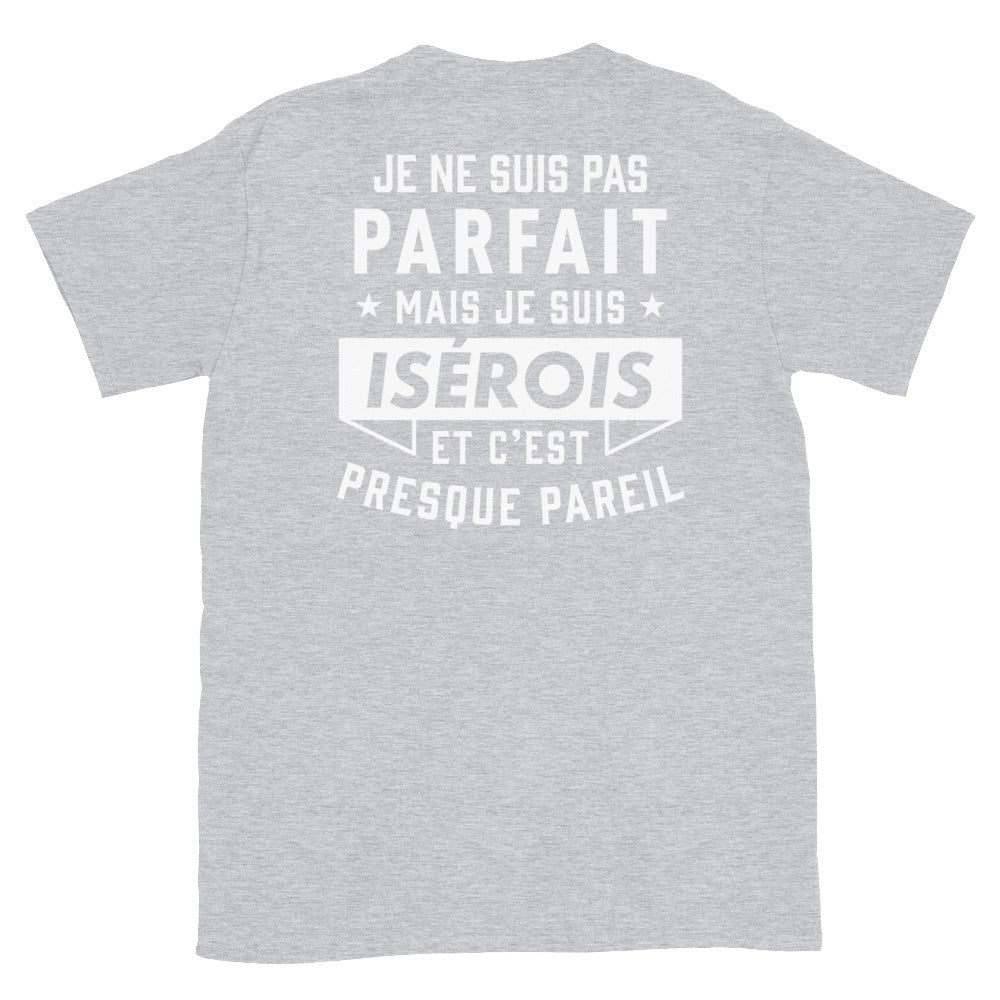 T-shirt Isérois bleu marine dos - Je ne suis pas parfait mais.