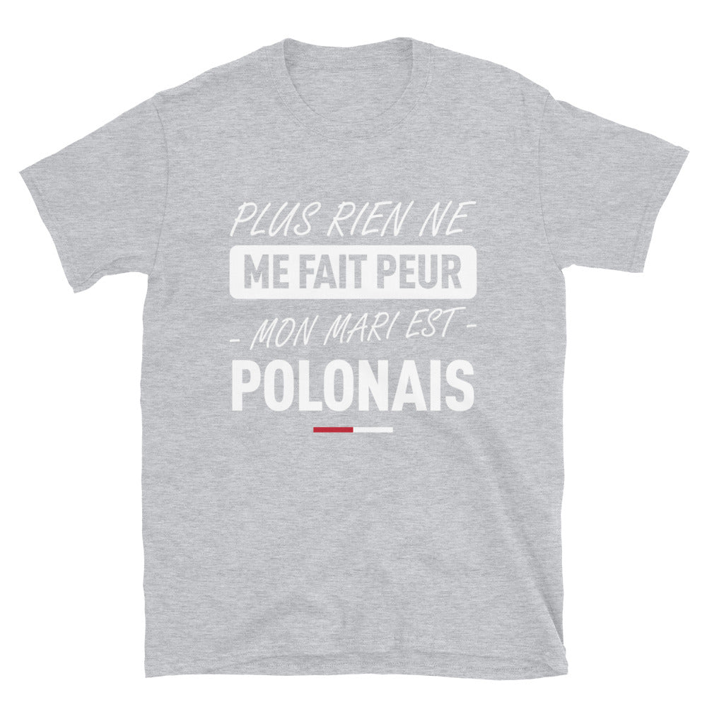 T-shirt Pologne bleu marine dos - Plus rien ne me fait peur ma femme est