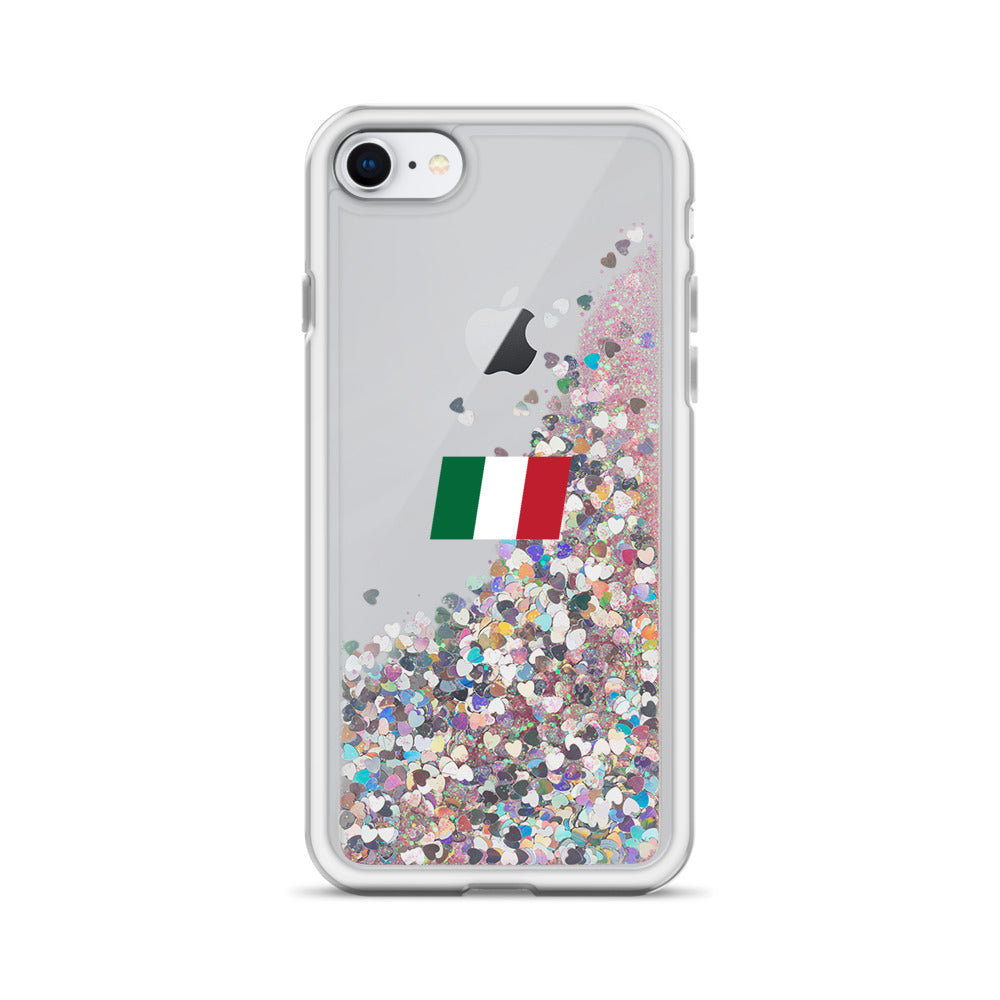 Italia - Italie -  Coque de Téléphone à Paillettes Liquides - Ici & Là - T-shirts & Souvenirs de chez toi