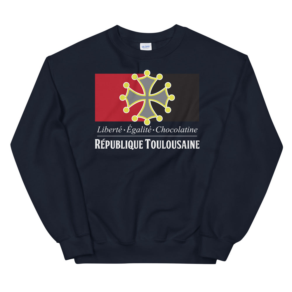 Sweatshirt Toulouse bleu marine - Liberté égalité chocolatine