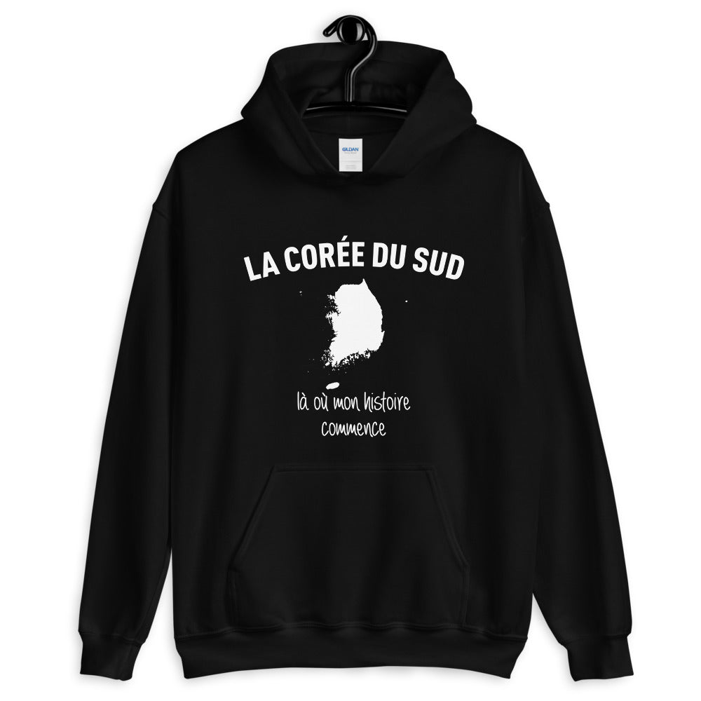 Corée du Sud là où mon histoire commence - Sweatshirt à capuche - Ici & Là - T-shirts & Souvenirs de chez toi