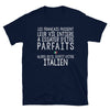 T-shirt italien gris - Les Français passent leur vie entière - vue face
