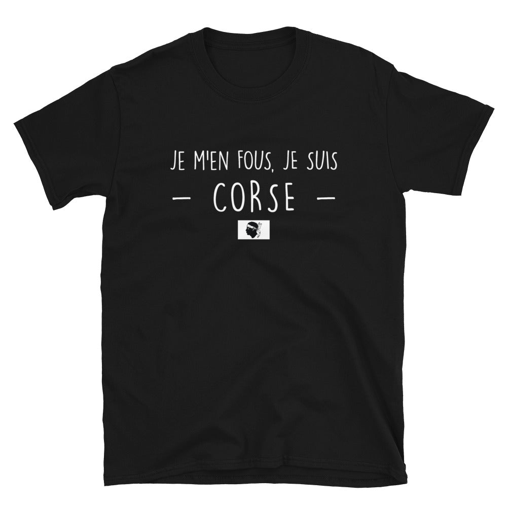 T-shirt Corse noir - Je m'en fous je suis Corse