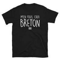 Thumbnail for T-shirt Bretagne noir - M'en fous chui Breton face