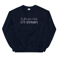 Thumbnail for Sweatshirt Auvergne gris sport dos - Fée pas chier cette Auvergnate