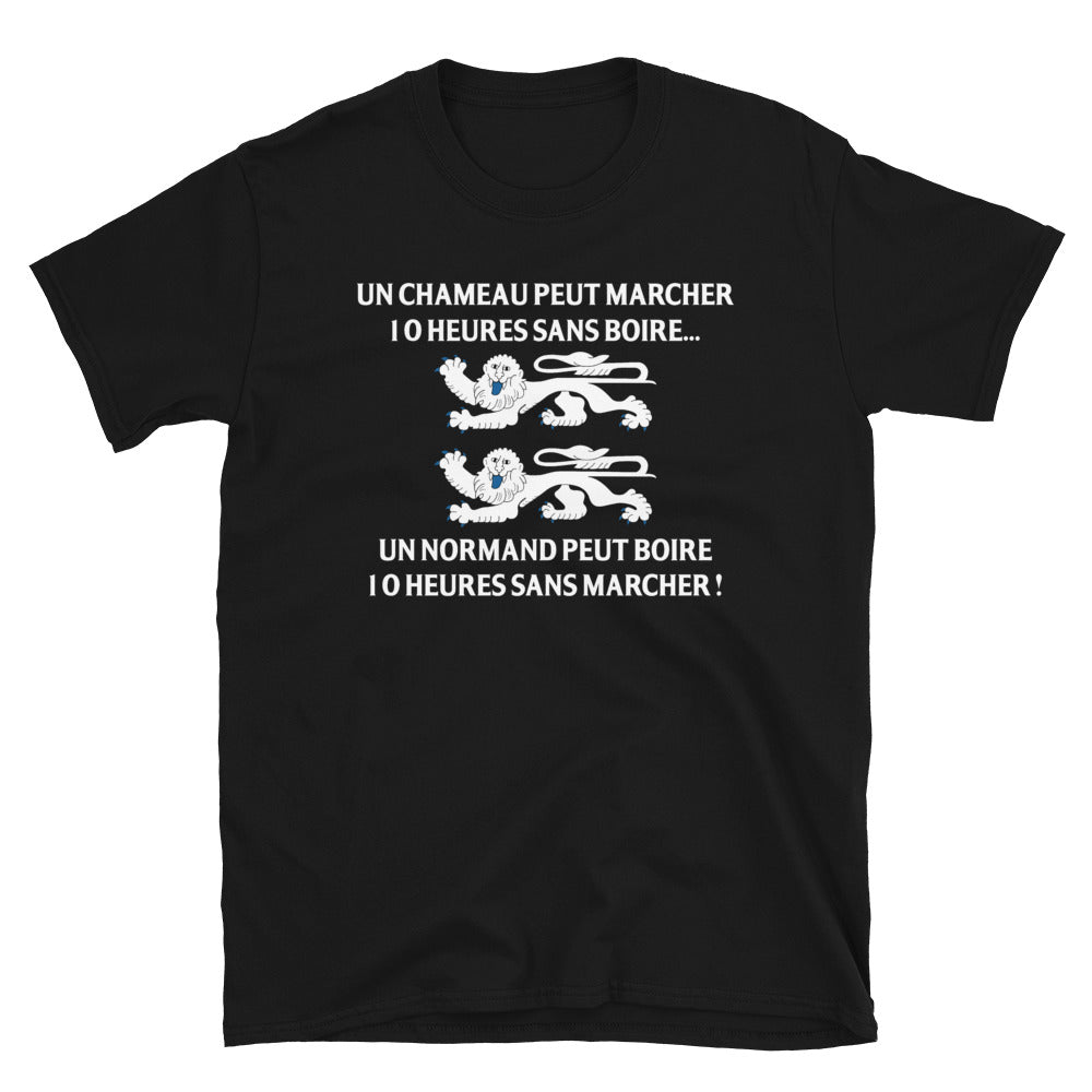 T-shirt Normand noir - Un normand peut boire 10 h sans marcher
