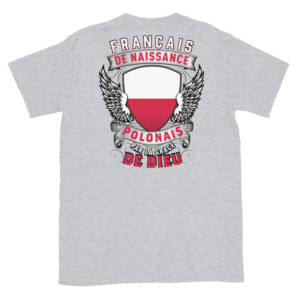 T-shirt Pologne gris sportif - Fierté et humour en coton