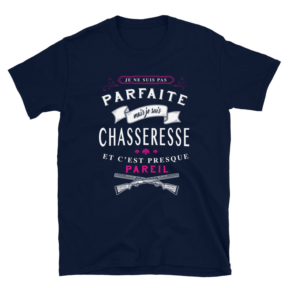 T-shirt Chasseresse gris foncé - Design humoristique et local