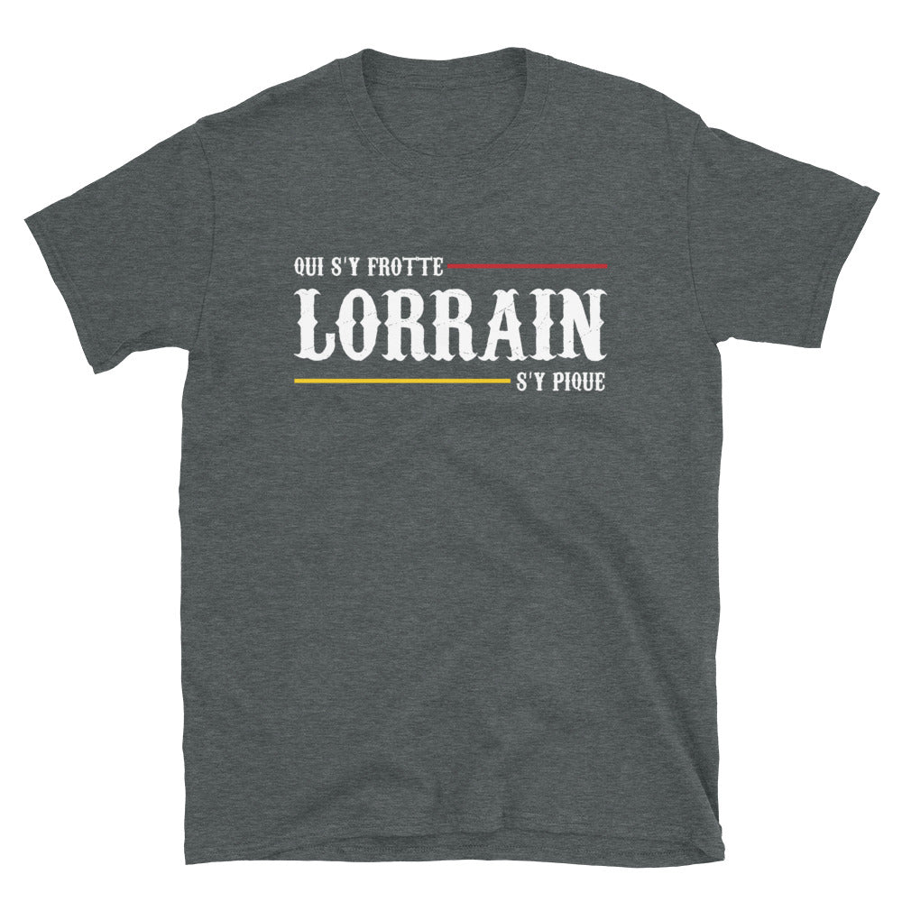 T-shirt Lorraine bleu marine dos - Lorrain qui s'y frotte s'y pique