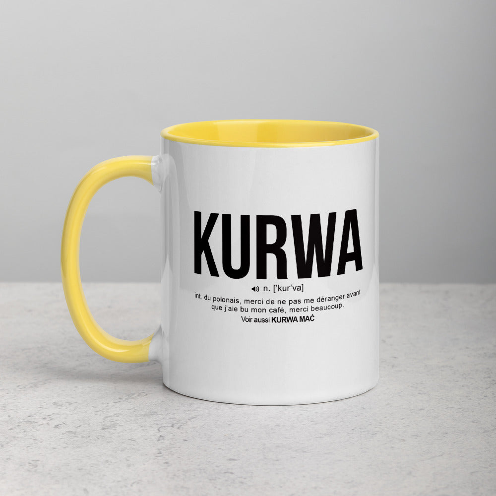 Définition drôle Kurwa pour le café des Polonais le matin  - Mug Tasse Couleurs intérieures - Ici & Là - T-shirts & Souvenirs de chez toi