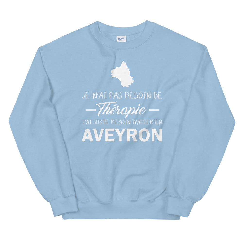 Sweatshirt Aveyron bleu marine dos - Pas besoin de thérapie