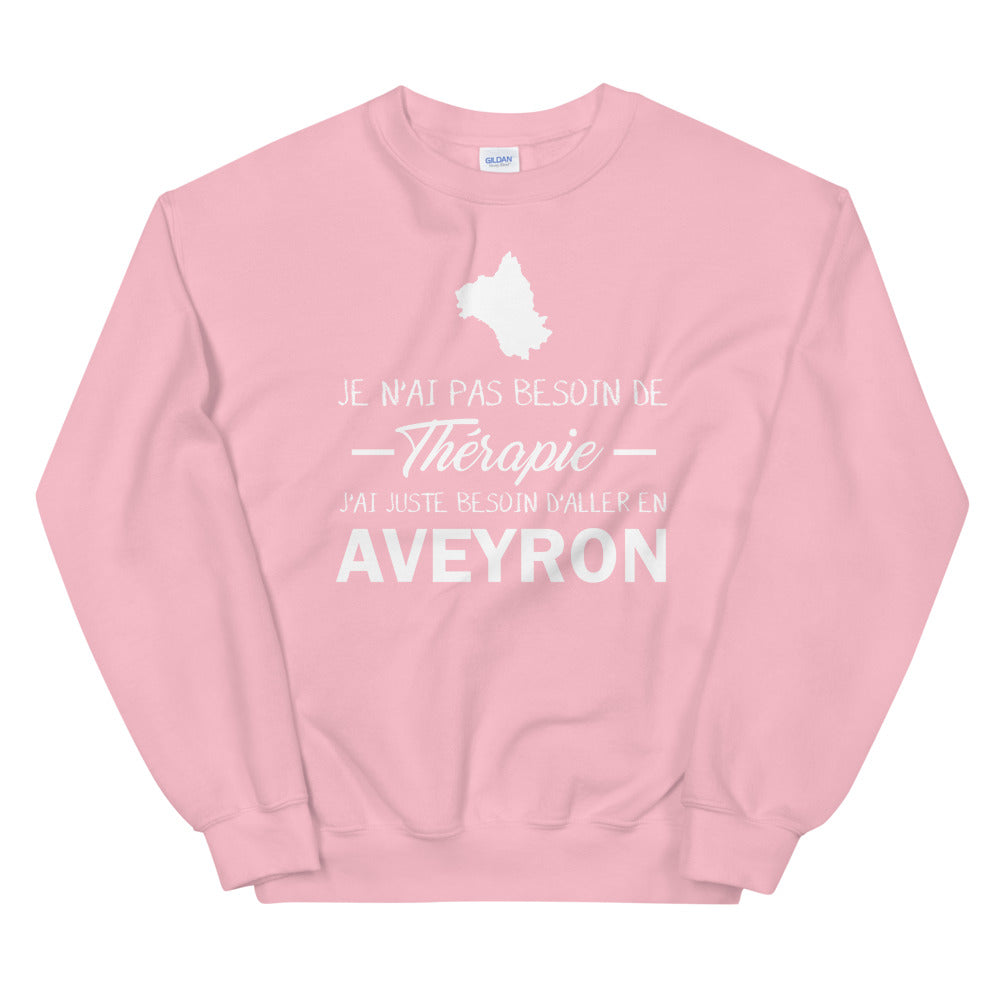 Sweatshirt Aveyron gris sportif dos - Pas besoin de thérapie