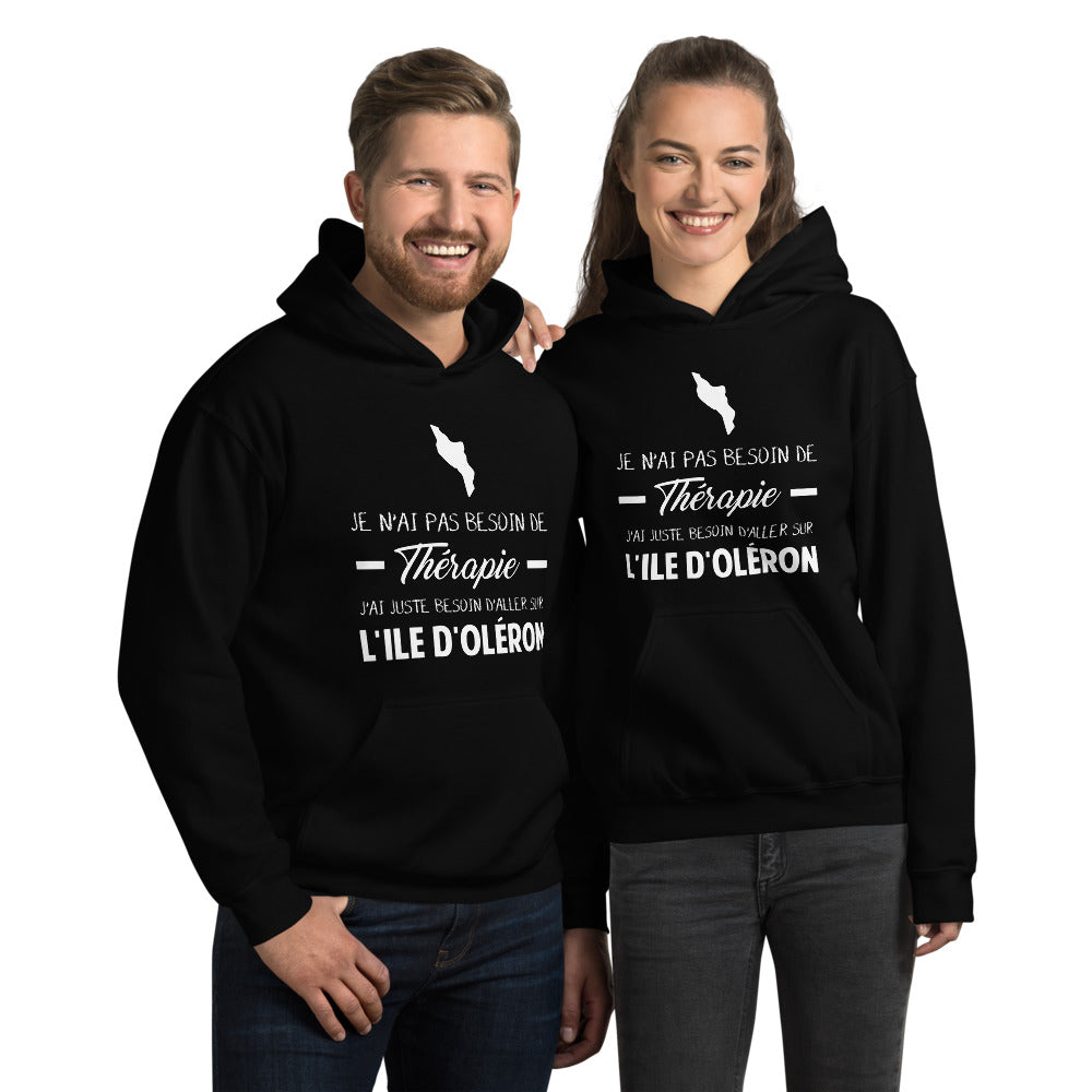 T-shirt Île d'Oléron noir dos - Je n'ai pas besoin de thérapie